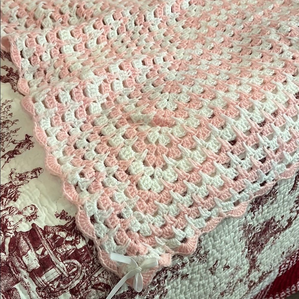 Hand crocheted, baby blanket